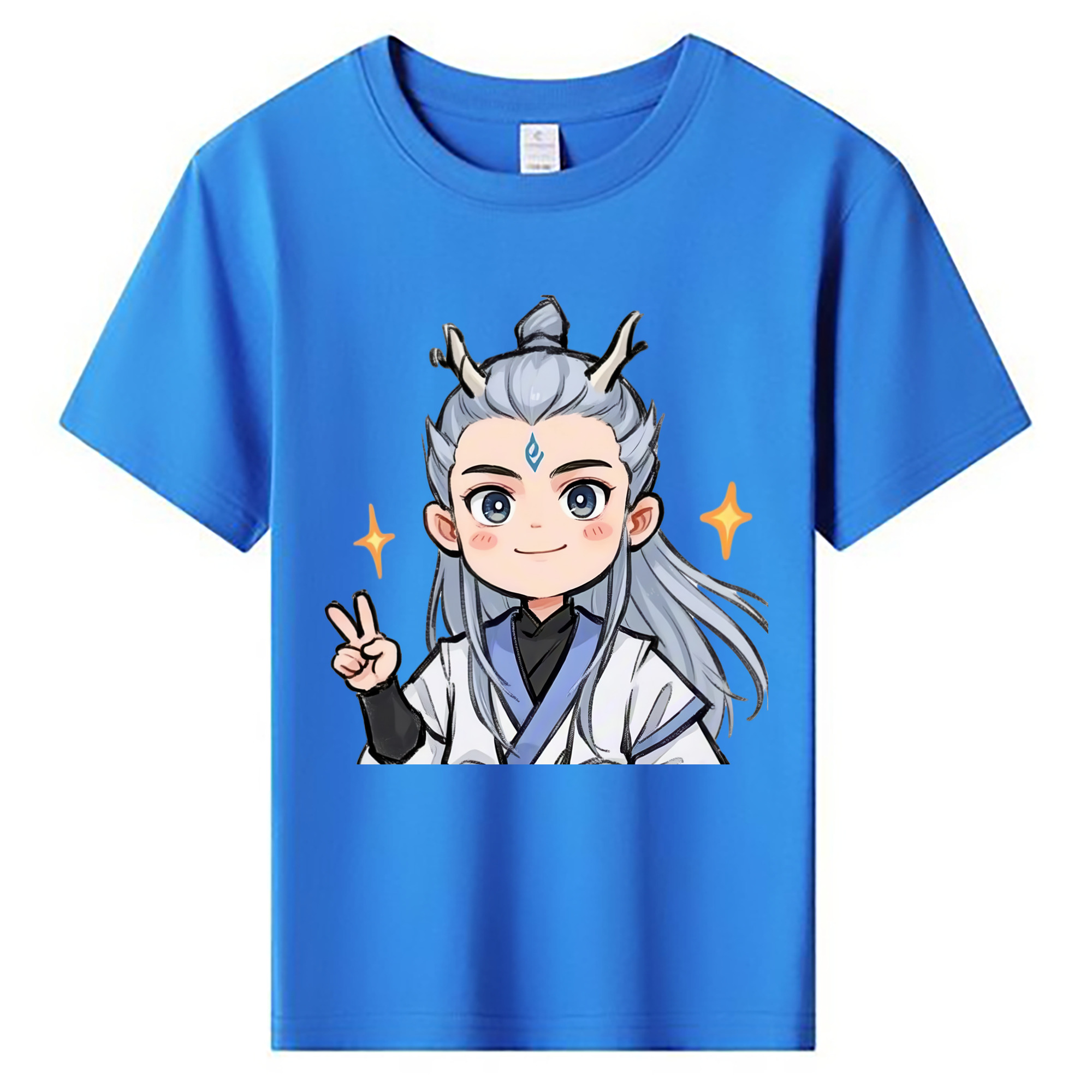 （画像用） Ne Zha 2 ナタ 魔童の大暴れ 綿100％キッズTシャツ（フロントプリント）